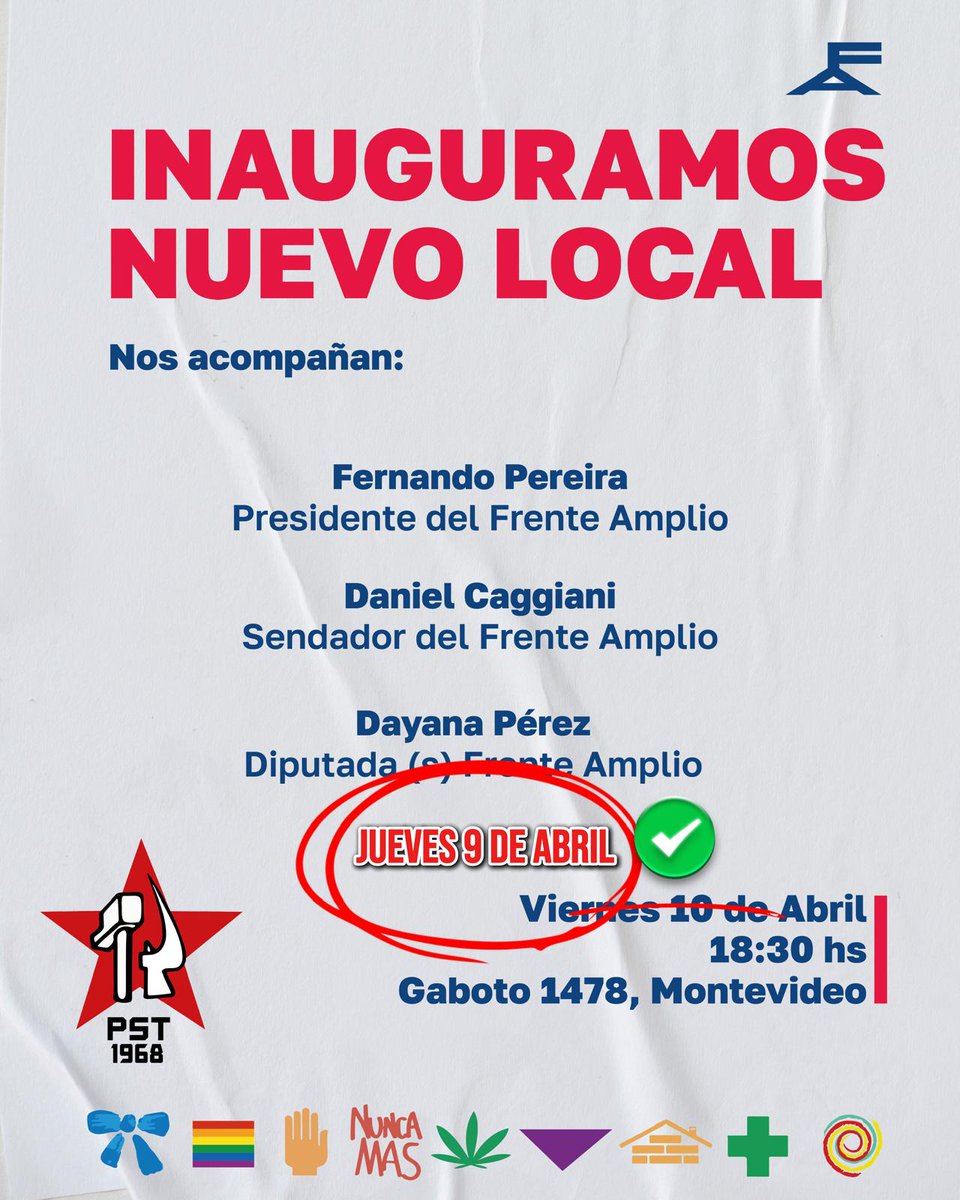 1968pstfa's tweet photo. Nueva fecha❗ para la actividad de inauguración de nuestro local ¡Te esperamos! https://t.co/McQiLHQQoh