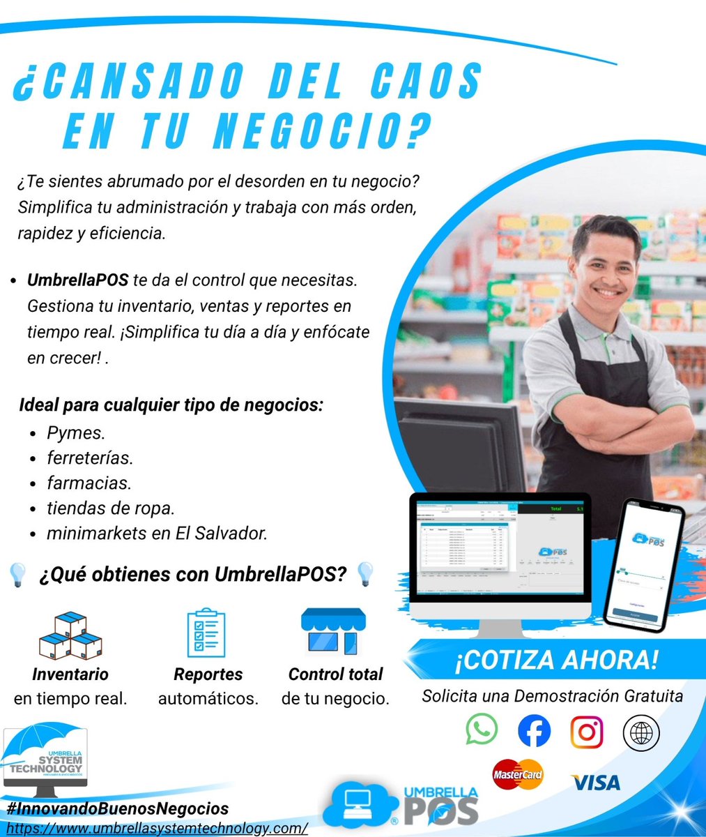 SystemUmbrella's tweet image. Escribenos y uno de nuestros ejecutivos te dara la informción que necesitas!
+503 6854 6049
+503 6890 3165
📷📷📷
#UmbrellaPOS #FacturacionElectronicaElSalvador #PDV #PuntoDeVenta #inventario