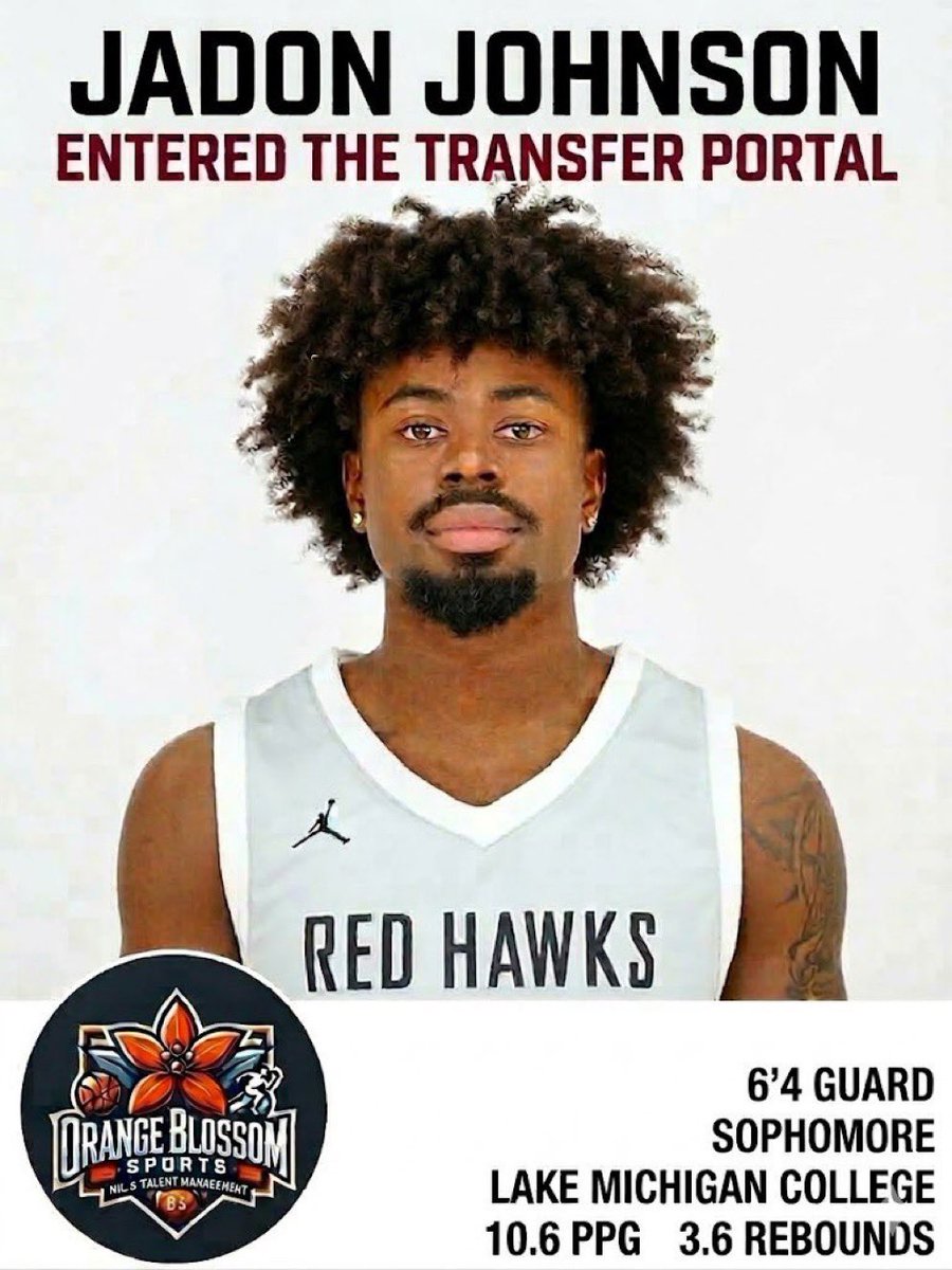 jadon_johnson5's tweet photo. JUCO TRANSFER GUARD🚨
Lake Michigan college 
2 years eligibility 
Long Athletic Two way guard 
Floor spacer 
Conference: 13 PPG | 47 FG%| 38 %3PT | 1.8 STL
Season: 10.6 PPG | 40.3 FG%| 36% 3PT | 3.6 RPG
D2 bounce back 
Contact# 8034439224 https://t.co/Efn5W21OV3