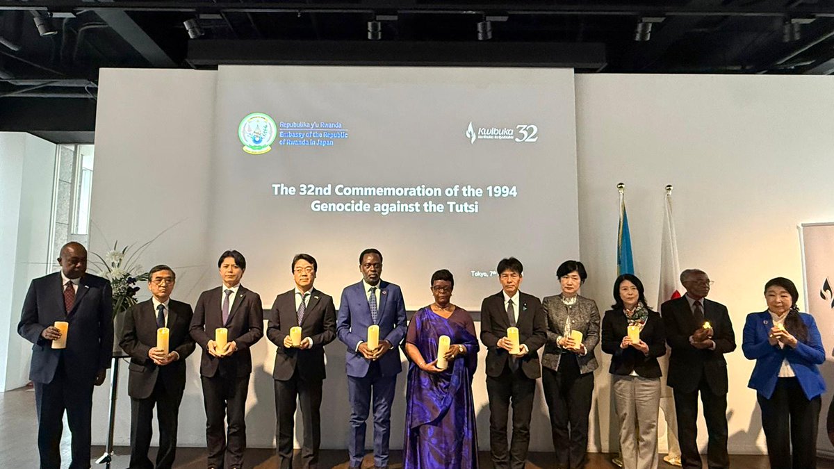 RwandainJapan's tweet photo. The commemoration of #Kwibuka32 served as a solemn moment of remembrance and a call to action for the international community to remain vigilant against genocide ideology, hate speech, and division. https://t.co/5PthHMIebM