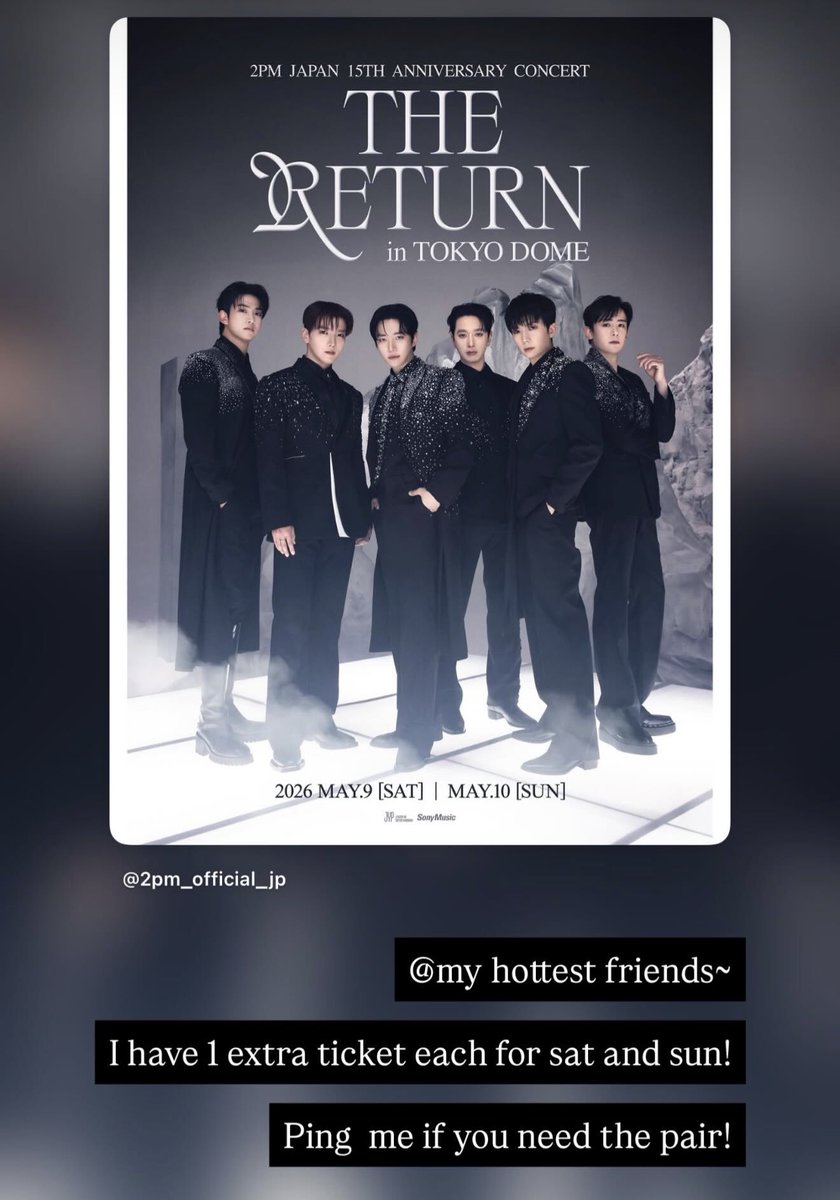 _nnalee's tweet photo. Help to RT pls~

My hottest friends! Do let me know if anyone is keen on Tokyo dome tickets! 

#2pm #thereturn #tokyodome https://t.co/IP6xWBoW2S