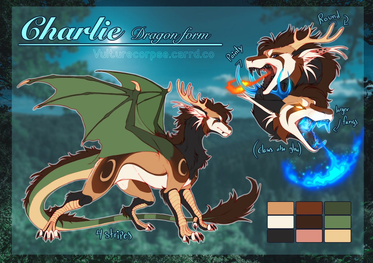 FINALLY my truesona has a refsheet for her full dragon form xD 
I've had her for 5 years now, always been a weredragon but never made a full on ref for the feral form