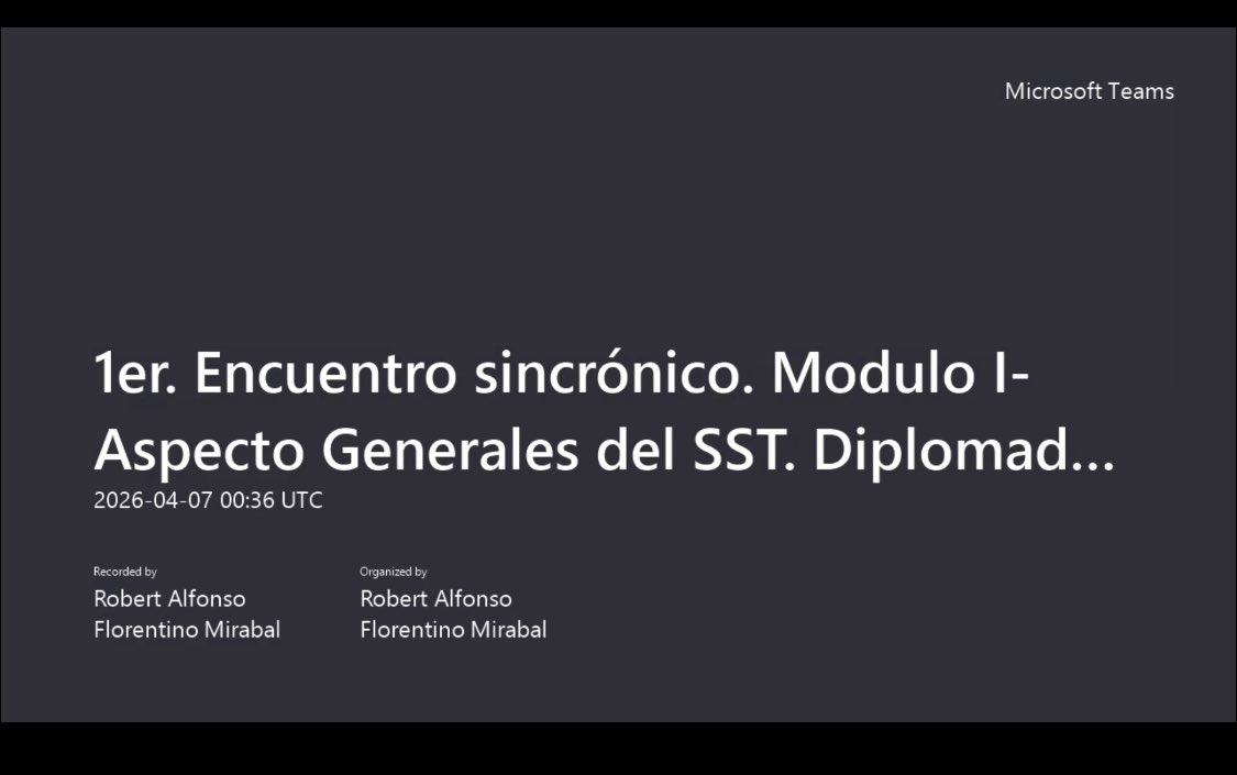 IngRobert75's tweet photo. 🧑‍🏫En el inicio de la impartición virtual del diplomado: Seguridad y Salud en el Trabajo-SST. #Infotep #SST #Modulo1 🙏👏👏 https://t.co/Y3MV4UhMnm