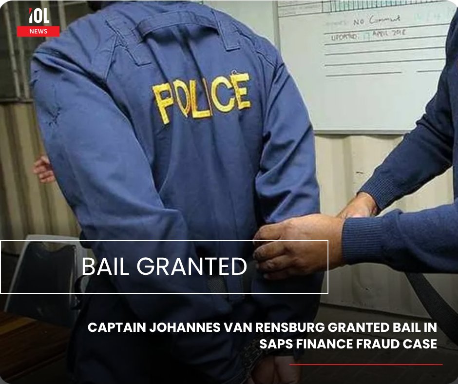 IOL's tweet photo. Captain Johannes Van Rensburg, accused of defrauding the South African Police Services' (SAPS) finance system, was released on R50,000 bail.
#news #JohannesVanResburg #defrauding #SAPS #finance #system #bail
Read on https://t.co/hoZuHQjT6D https://t.co/TZ5B5sYUDa