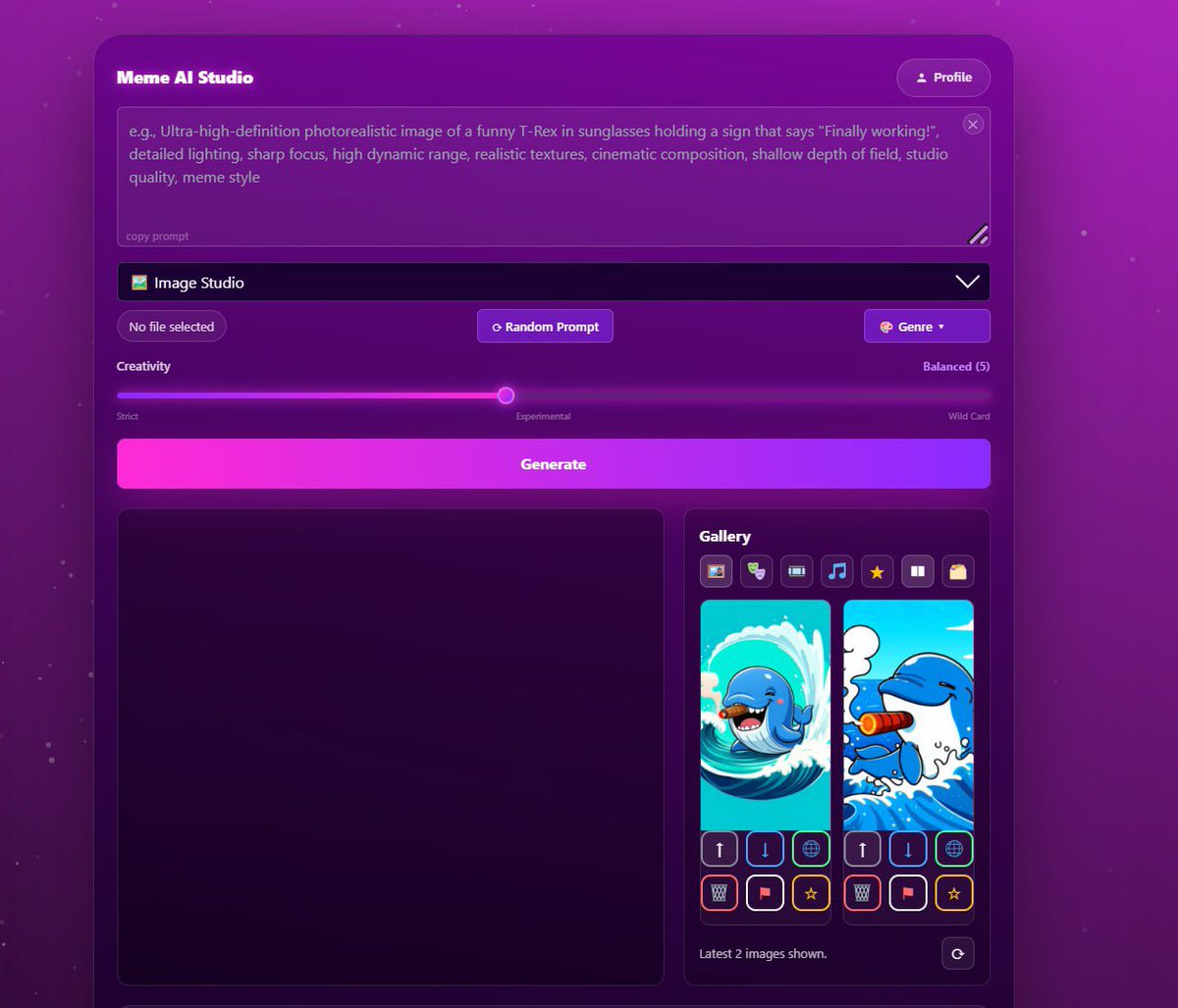 Thechrisbaby's tweet image. $MemeAI 

memeai.studio

🆓3 Day Free Trial

💡From idea to cinematic prompt instantly

🎨 Studio-quality images in seconds

🎬 Viral-ready videos, on demand

🎵 Make digital music that slaps. 

All in one place. No prompting skills needed.

#Solana #MemeAI