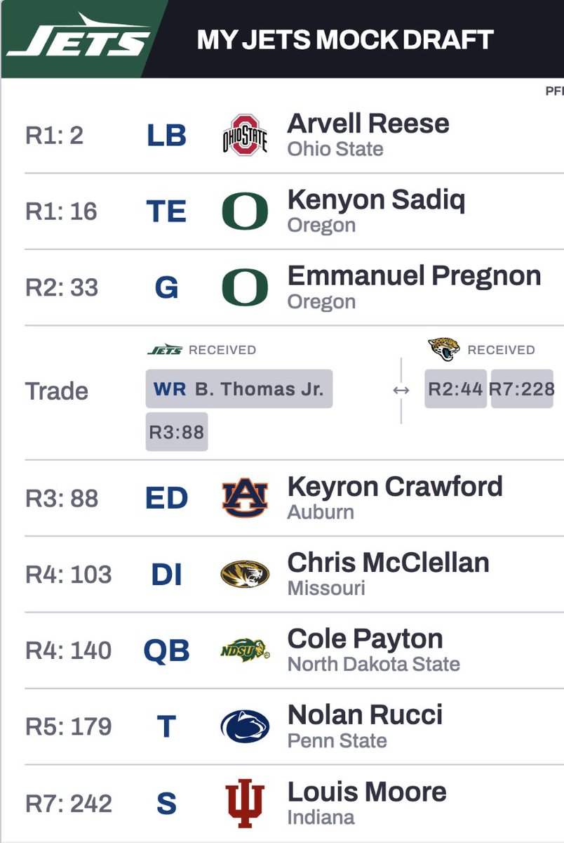 Another Morning Mock for y'all #Jets