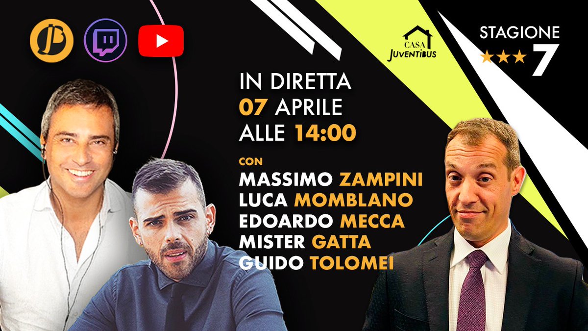 juventibus's tweet photo. ⚪⚫ #CasaJb ore 14 ⚪⚫
La JUVE RIPARTE, DI GRE RINASCE, DUSAN SI FERMA... ULTIMISSIME con
@massimozampini 
@MomblanOfficial 
@EdoardoMecca1 
@GattaMario3 
@guidotolomei https://t.co/fnawgZ0bOJ