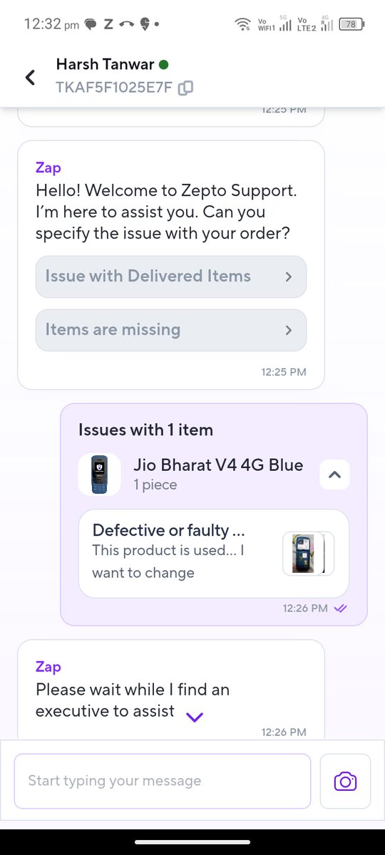 ShitanshuS86's tweet photo. @JioCare @zeptocares मैंने ज़ेप्टो से मोबाइल खरीदा, मेरे को यूज्ड फोन मिला जिसके लिए मैंने तुरंत ज़ेप्टो में कंप्लेन करी, पर ज़ेप्टो वालो ने बोला कि आप सर्विस सेंटर जाइए, सर्विस सेंटर आया तो इन्होंने ने मन कर दिया कि जिधर से लिया है उधर बात करो। कृपया इसको संज्ञान में ले। https://t.co/l27OlNSJ4m