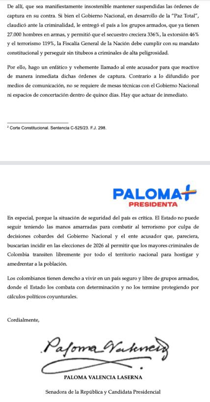 Paloma Valencia L tweet media