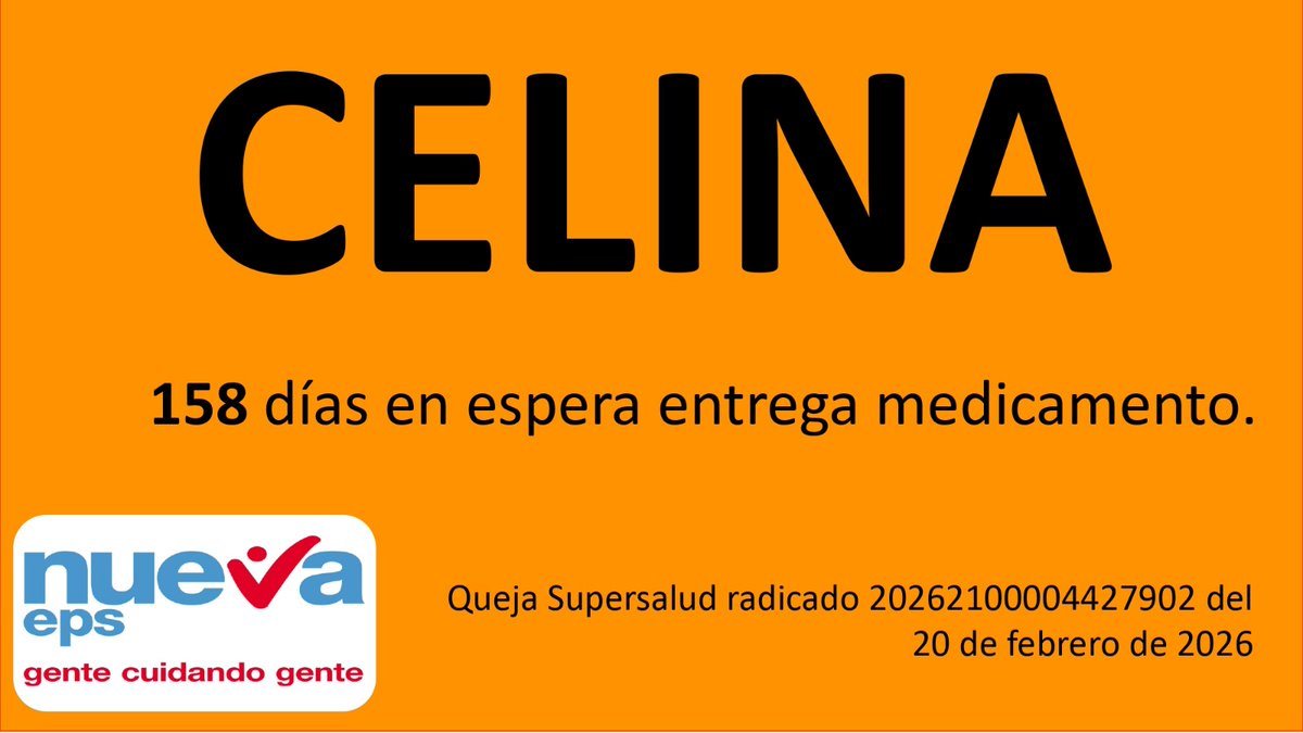 Pacientesco's tweet photo. #DiaMundialDeLaSalud 
Lema de @OPSOMS_Col 
"Salud Para Todos"  en este día RECORDAR los MILES de MUERTOS por la CRISIS HUMANITARIA de la salud en Colombia.

Hacemos un llamada URGENTE al gobierno de @petrogustavo PEREN LA CRISIS HUMANITARIA DE LA SALUD, #NosEstanMatando por falta de atención, sin TRATAMIENTOS, sin red y citas medias, no más DESPIDOS de trabajadores de la salud, NO más cierre de IPS.

NOHORA, 558 días sin tratamiento
AMPARO,191 días sin medicamentos
CELINA, 158 días sin tratamiento
LUIS, 138, días sin medicamentos
URGENTE #NosEstanMatando