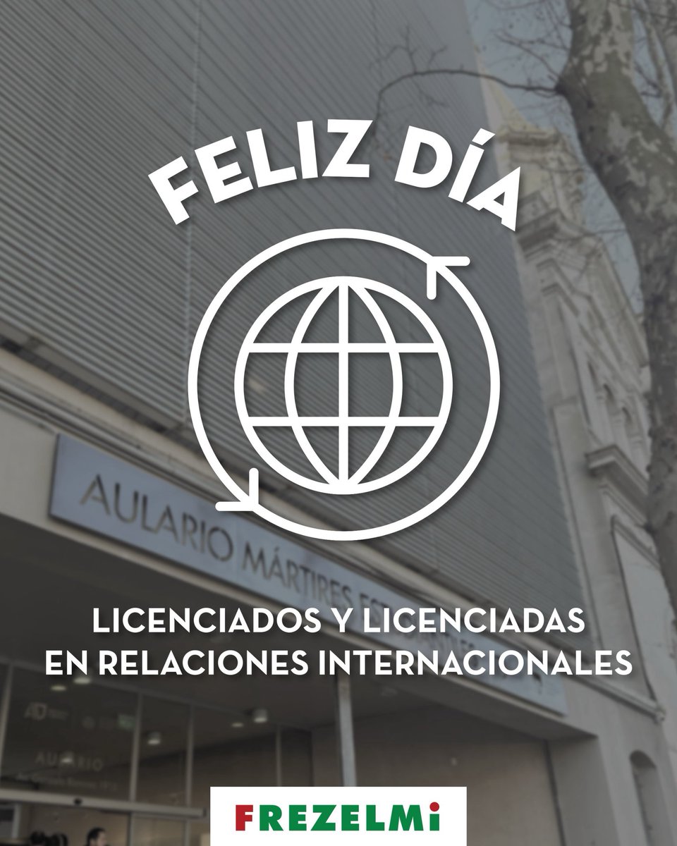 FREZELMI88's tweet photo. Desde FREZELMI les deseamos a los actuales y a los/as futuros/as:

¡Feliz día Licenciados y Licenciadas en Relaciones Internacionales!

❤️💚 https://t.co/dvbLkrUIG2