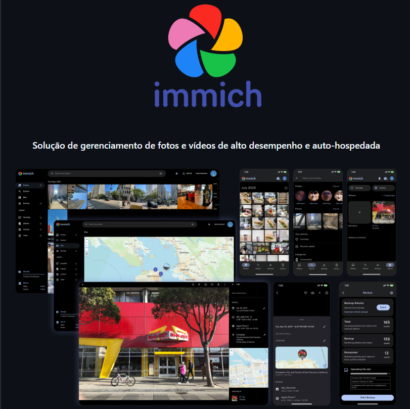 FelpsCrypto's tweet image. 🚨 O Google Fotos armazena absolutamente tudo.

Seu rosto. Sua família. Sua localização.
Basicamente, a sua vida inteira está nos servidores de uma empresa.
Mas agora existe uma alternativa.

Apresentando o Immich.

Uma plataforma de fotos auto-hospedada, que roda no seu próprio