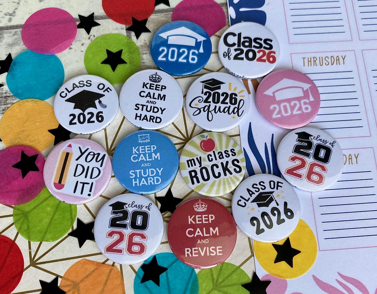 koolbadges's tweet image. 🎓 📓 ✏️ The countdown is on! Study leave is approaching &amp;amp; exams are just around the corner. Celebrate with our brand-new Class of 2026 badges, perfect for keepsakes &amp;gt;  koolbadges.co.uk/index.php?main…
#classof2026 #classof26 #year11 #badges #schoolsout #buttonbadges #schoolleavers