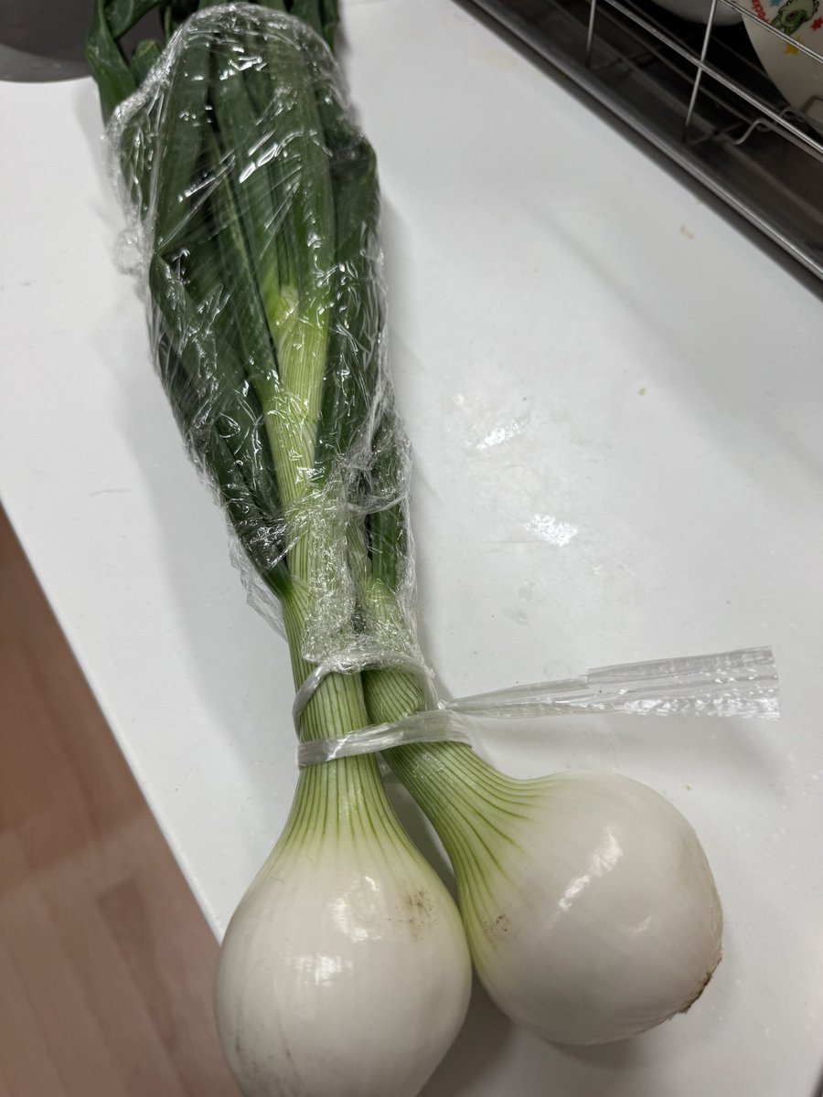 季節のお野菜　いただきました。

捨てるとこの内葉玉ねぎ　

甘くておいしぃ🤤