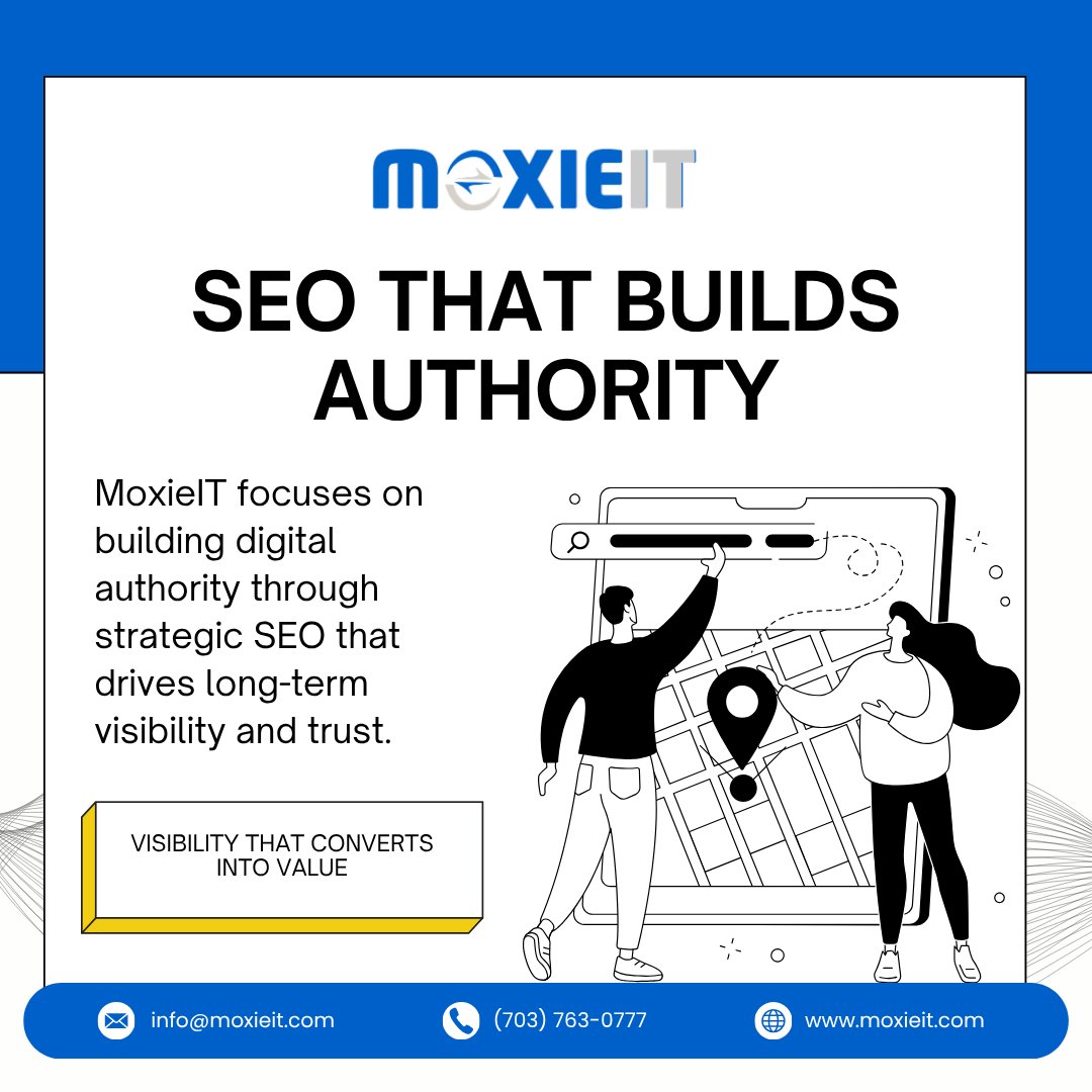 MoxieIT's tweet photo. SEO That Builds Authority
Visibility That Converts into Value
Ranking on search engines is just the beginning. MoxieIT focuses on building digital authority through strategic SEO that drives long-term visibility and trust. 

#MoxieIT #SEOExperts #SearchEngineOptimization https://t.co/k88EgV2hrX