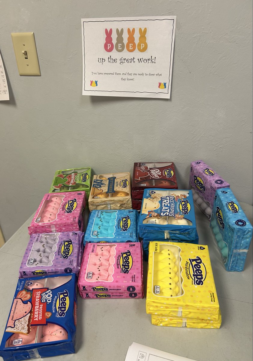 mscordeirogte's tweet photo. Day 1 testing treat for teachers. Peep Up The Great Work!!  @BCEBobcat @collierschools https://t.co/i0pc7B1Ehw