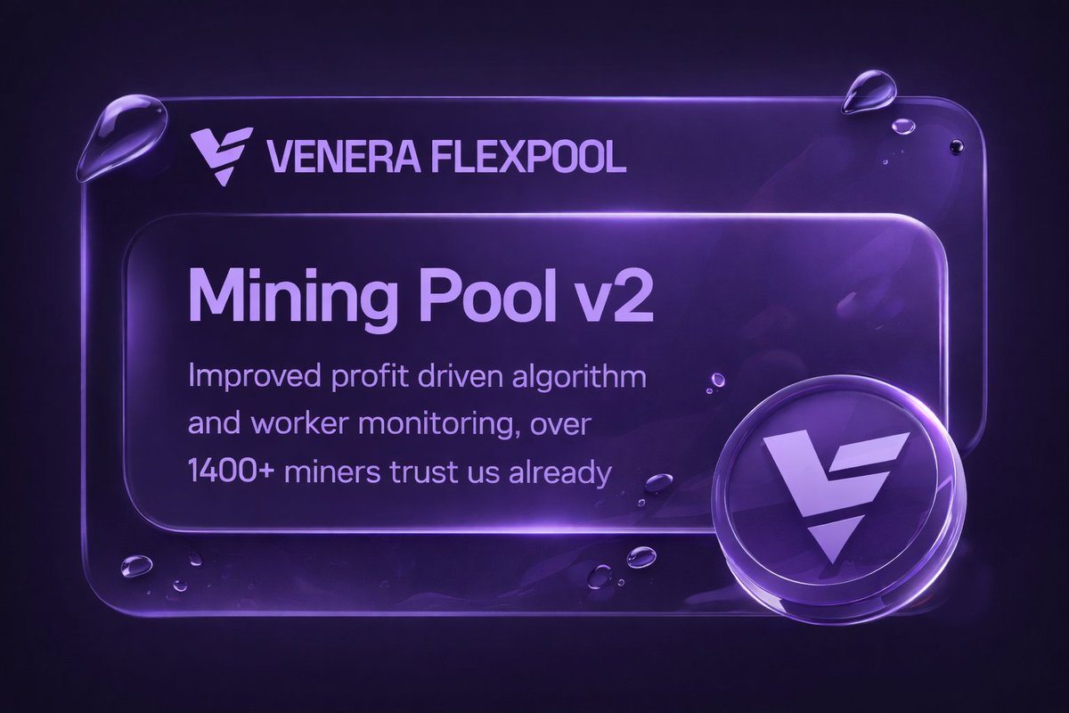 VeneraLabs's tweet photo. GM, let's kick off the week with a chain of updates

Venera Flexpool v2 is now live, how does this impact miners?

👉 Improved worker tracking
👉 Simpler setup
👉 Increased profitability by avg. 3%

We've paid out over 10,000 USDT and 1.9M VNR so far.
If you haven't tried Venera mining yet, now is the time to do so 👇
https://t.co/xLNTgwg8lw