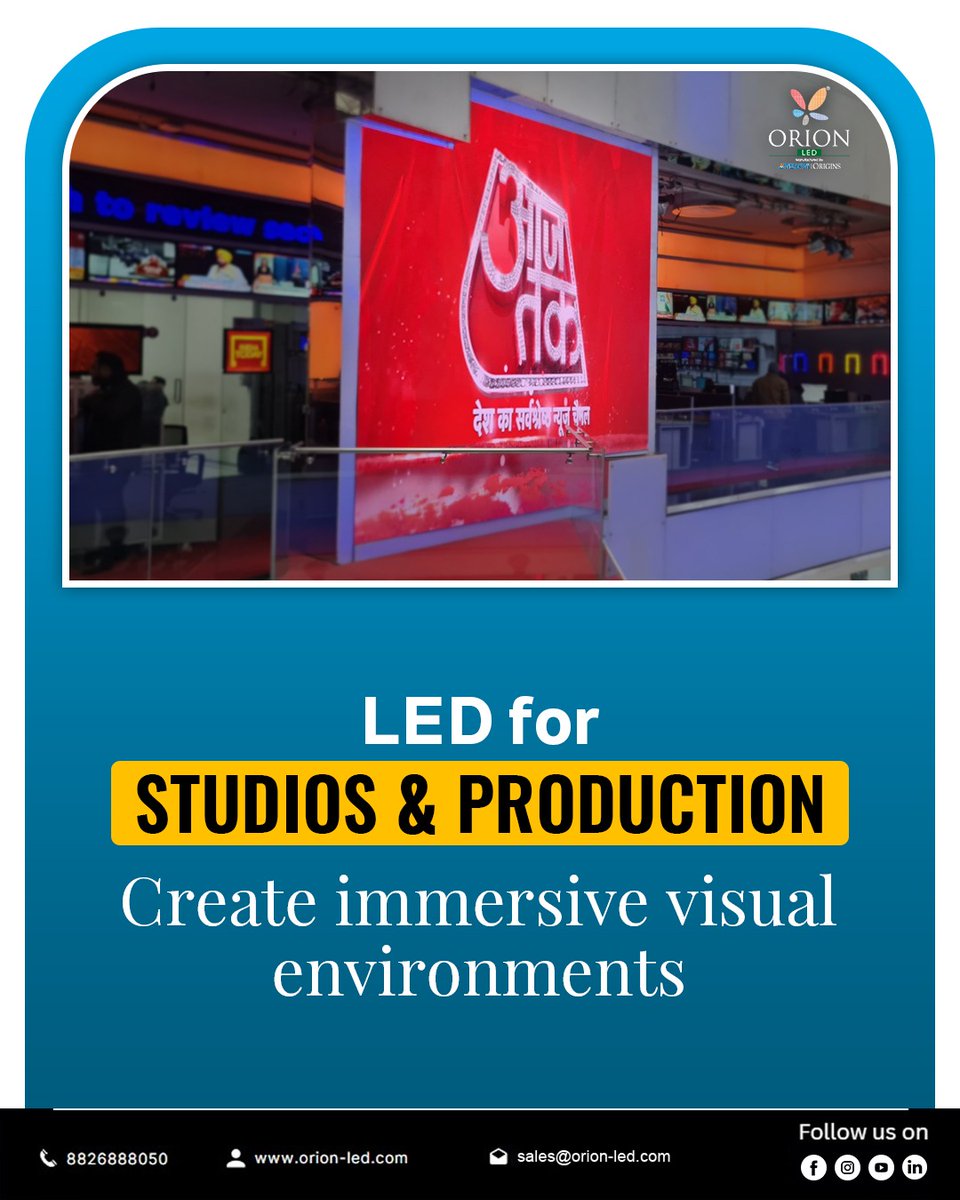 Orion_LED_India's tweet photo. #StudioLED #VirtualProduction #LEDVideoWall #BroadcastTechnology #DigitalProduction #LEDDisplay #ContentCreation #OrionLED #activeLED #indoorled #outdoorled https://t.co/vRAeNnbDs6