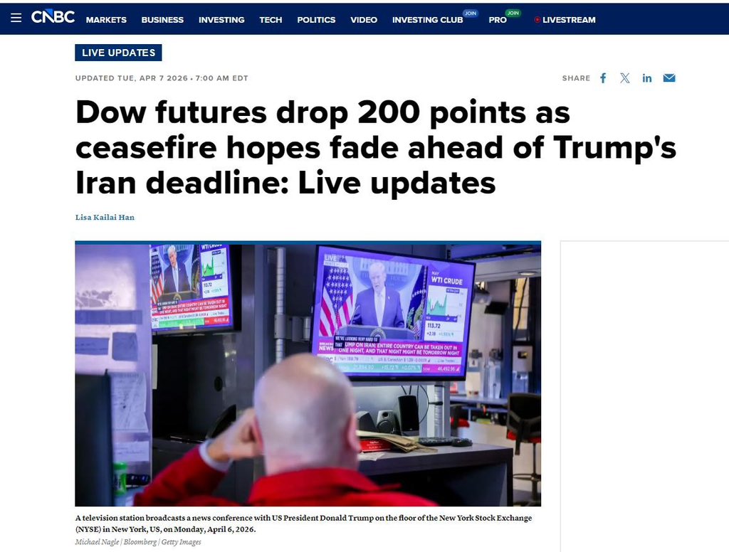 cartoonmo99's tweet photo. Trump vs. Iran. 🇮🇷☢️

Dow futures: -200 pts. 📉

Ceasefire: A pipedream. 💨

Deadline: Trump’s clock is ticking. ⏳

The Tape: Panic isn't a strategy.

Retail is busy praying. The smart money is busy Hedging. ☕️

Wall Street doesn’t do "Hope." It does Liquidity. 💸

Stay sharp. Trust the Tape. ☕️