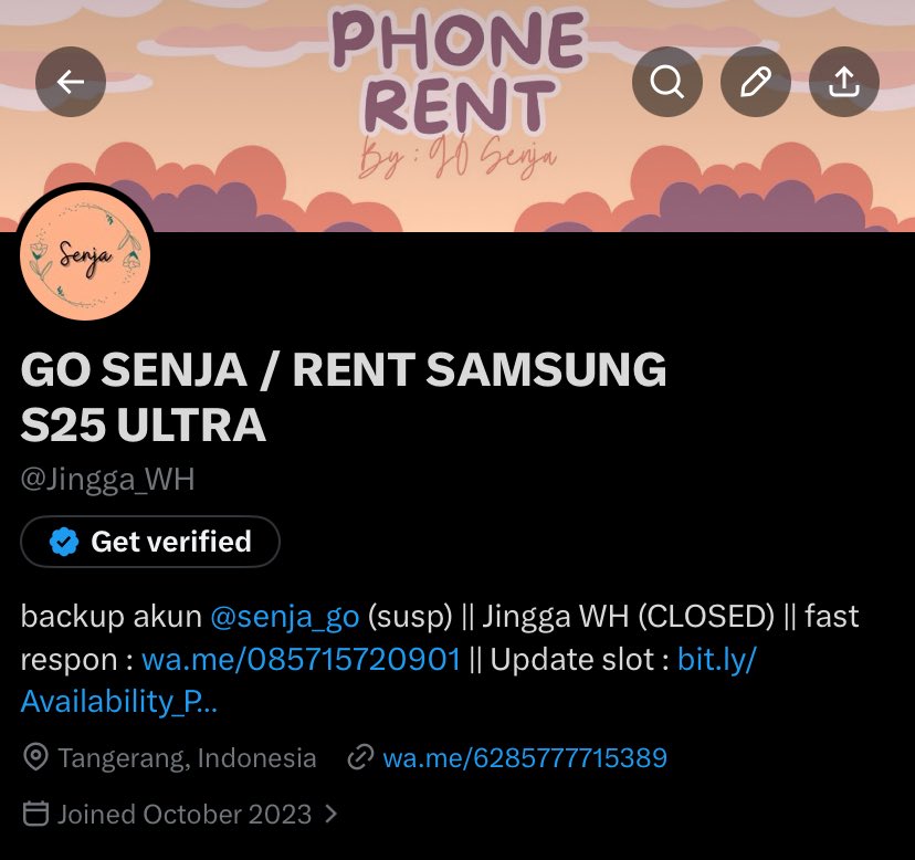 GO SENJA / RENT SAMSUNG S25 Ultra tweet media