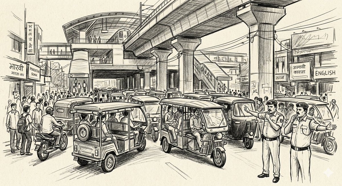 MANIJAIN9211's tweet photo. Nexus of E-Rikshaw below metro station , Noida traffic police to educate them @Noidatraffic https://t.co/JdpNYbHFls
