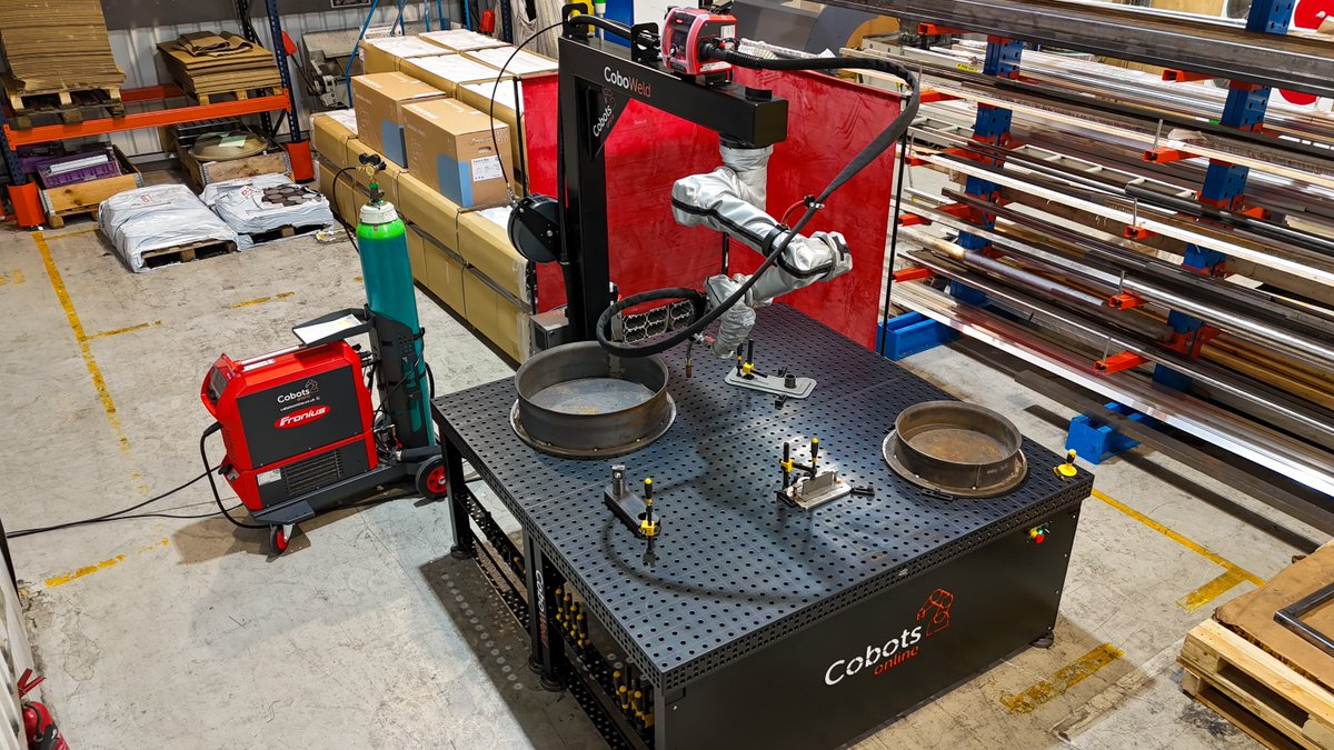 CobotsOnline's tweet photo. Precision welding, powered by #CollaborativeRobots! 

Whether you’re running small-batch subframes or large-scale steelwork, #CoboWeld is designed to fit your flow. Contact @CobotsOnline to see welding automation in action.

https://t.co/5rmW2LtN8T | 01325 313377 https://t.co/Kz8Q6pW3fN