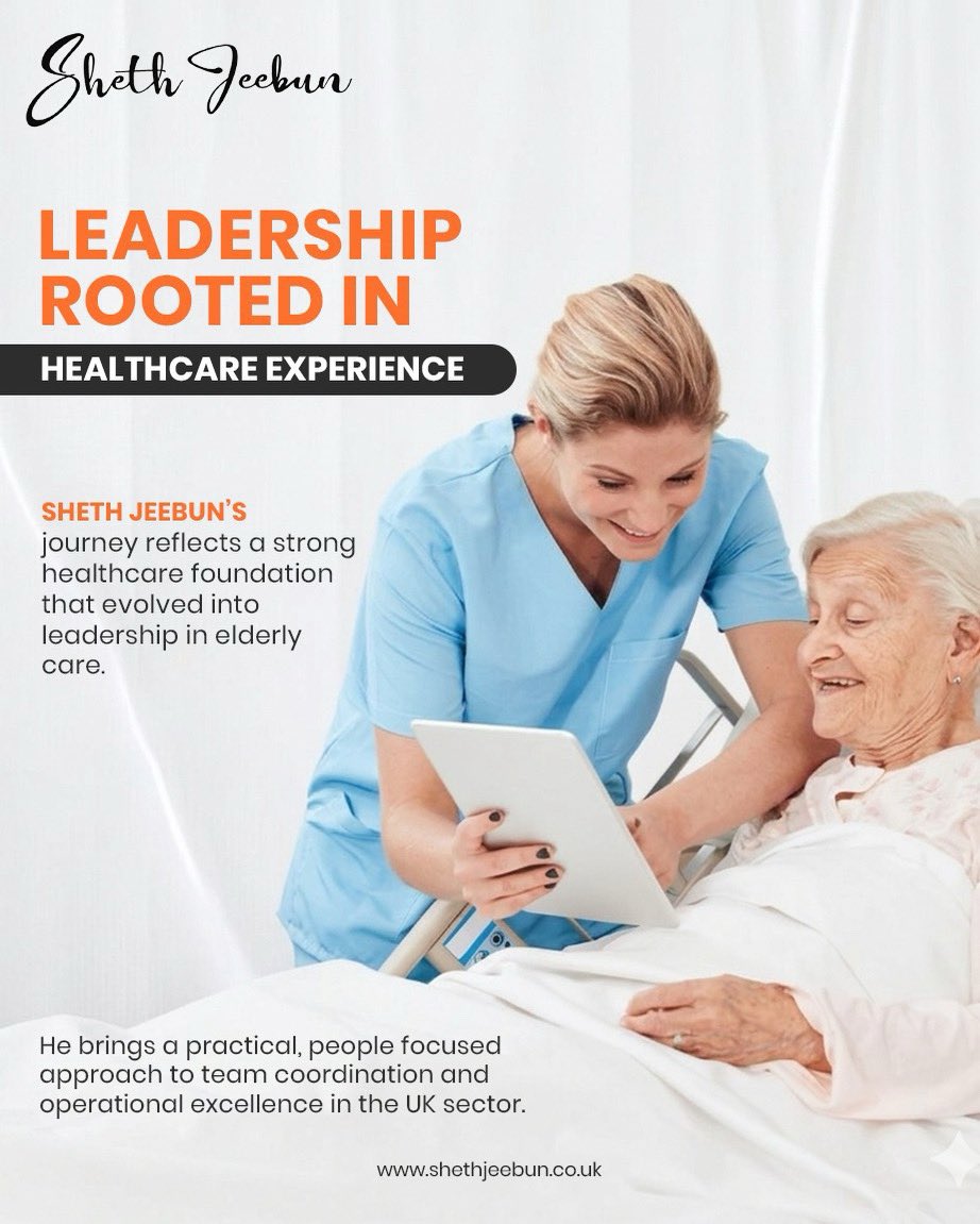 ShethJeebun's tweet photo. 💼 Sheth Jeebun brings professional experience in UK care home leadership, focusing on quality care, strong oversight, and improving lives of the elderly. 👵🧓

#shethjeebun #elderlycare #health  #healthcareheroes #healthcare https://t.co/d9NoHYTbjm