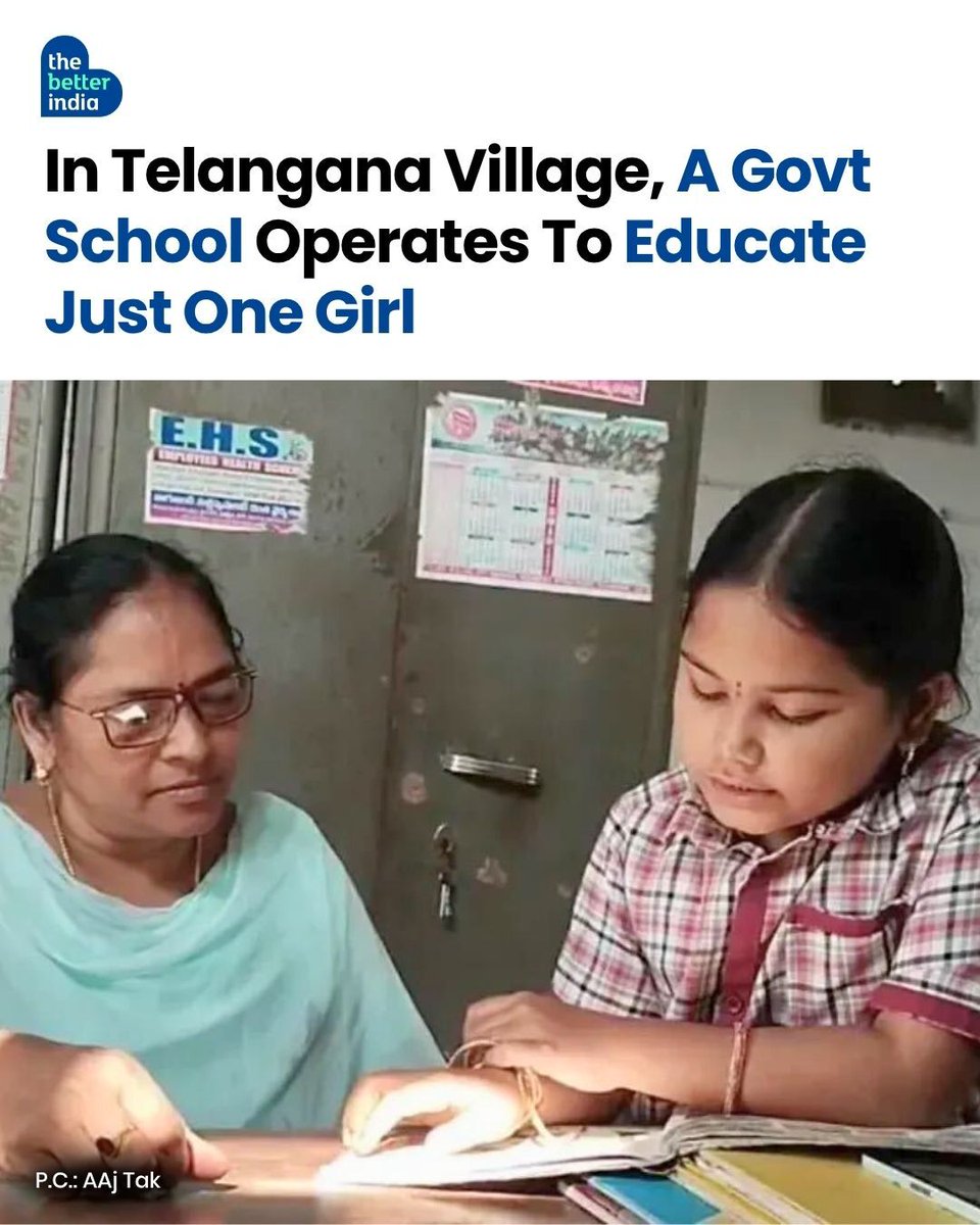 thebetterindia's tweet image. In a small village in Telangana, a government school opens its doors every single day for just one student.

While classrooms across India struggle with overcrowding, this school tells a completely different story of silence, resilience, and an unwavering commitment to education.