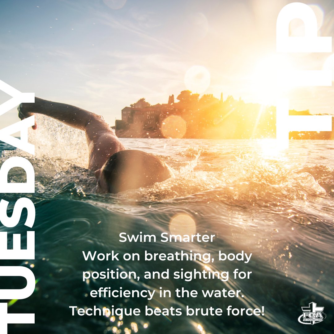 FCA_Endurance's tweet image. Tuesday Training Tip: Swim Smarter

Work on breathing, body position, and sighting for efficiency in the water. Technique beats brute force!

#training #trainingtips #multisport #triathlon #swimming #FCAFam