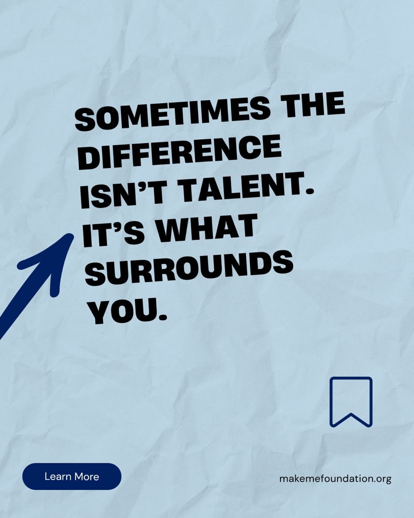 Makeme_org's tweet image. Sometimes the difference isn’t talent , it’s what surrounds you.

 Who do you think made the biggest difference?

#makemefoundation #sustainabledevelopmentgoals
