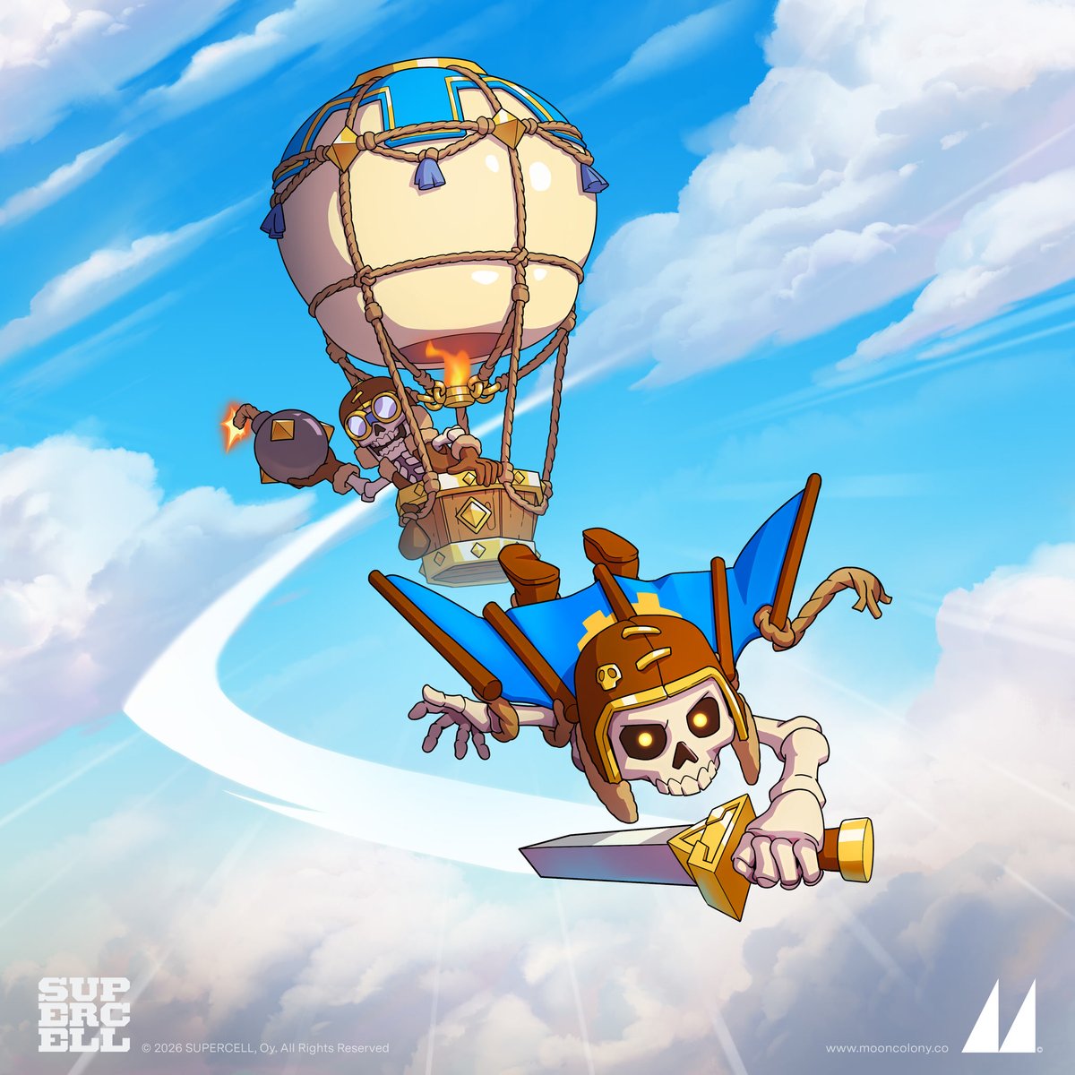 mooncolony_ltd's tweet image. What's that in the distance? 🧐 Looks like a balloon festival! 🪂 🎈💨 bit.ly/4shpadq

We rallied forces with our pals at @supercell  to create an animated trailer showcasing all of the exciting drops coming in Clash Royale's next season!😈

#clashroyale #animation #2D