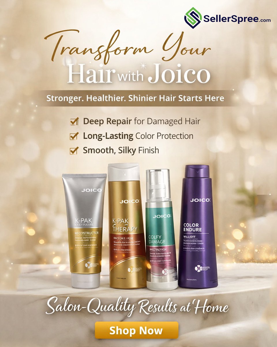seller_spree's tweet image. Joico Hair Care - Transform Your Hair Instantly

✔ Deep Repair for Damaged Hair
✔ Long-Lasting Color Protection
✔ Smooth, Silky Finish

Upgrade your hair care game today.

Shop Now: sellerspree.com/brand/joico

#HairCare #ProfessionalHairCare #Joico #HealthyHair #SalonQuality #USA