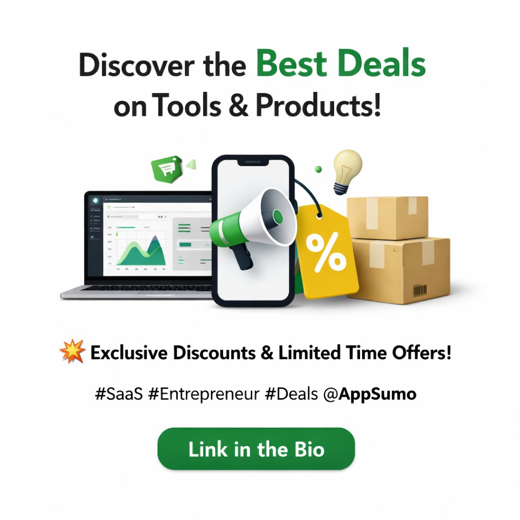 HomiesDeals4's tweet photo. 🚀 Discover the latest tools &amp; product deals! 🎯
Grab them now and level up your business 💡
🔗 https://t.co/WVLnkUb2DM
#AppSumo #FreeDeals #DigitalTools #Productivity #SmartBuys
@AppSumo https://t.co/mjwzsQGBTz
