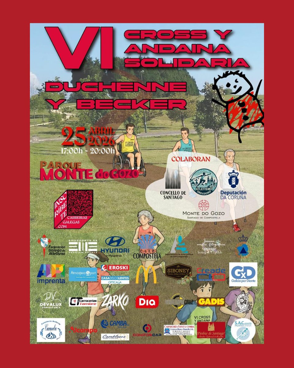 🏃🏻 Albergue Monte do Gozo también colabora en los deportes. Si quieres ser parte del movimiento, te animamos a participar en la VI Cross y Andaina Solidaria.

🗓️ 25 de abril
⏰17-20 h
📍 Monte do Gozo, Santiago

¡Te esperamos!

#carrerasolidaria #VICrossyAndainaSolidaria