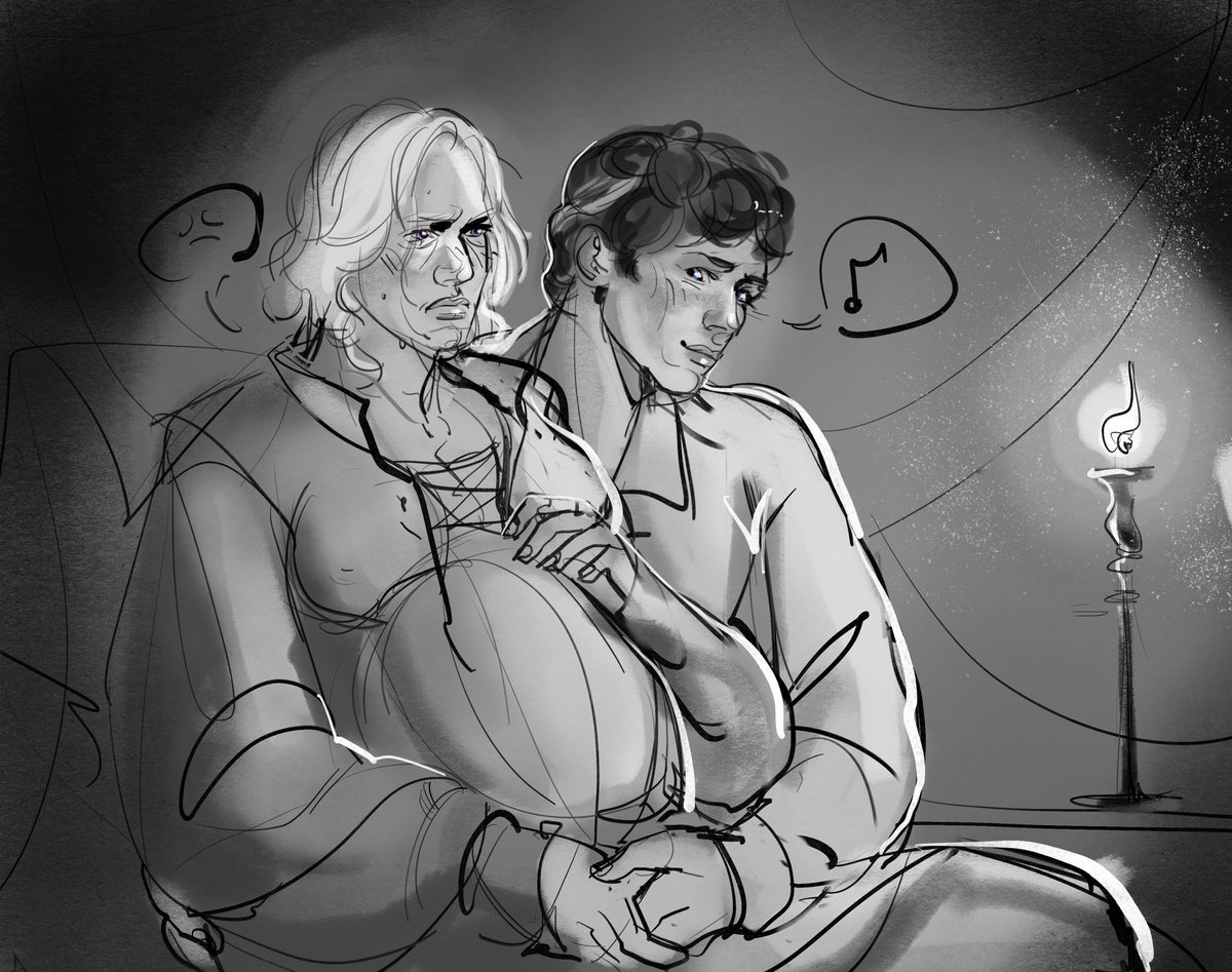 Valarr “the Brave Prince” Targaryen and his pregnant omega, Daeron “the Dreamer Prince” Targaryen.  #valaeron 𖤐⭒๋࣭ ⭑
🖼️ : <a href="/GoldenPlantain/">LiR||Commissions closed</a>