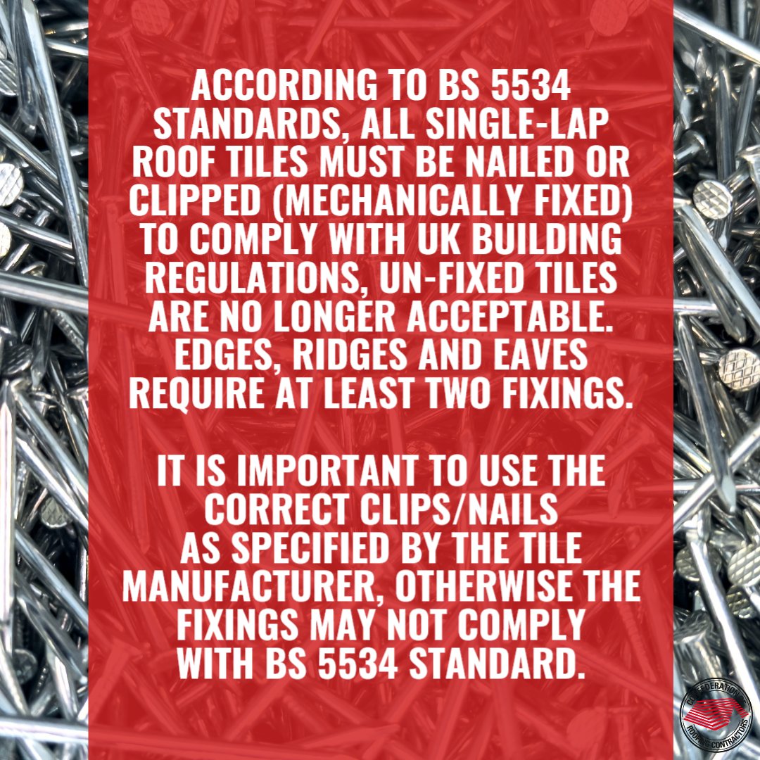 corc101's tweet photo. 𝗙𝗜𝗫𝗜𝗡𝗚 𝗔𝗡𝗗 𝗡𝗔𝗜𝗟𝗜𝗡𝗚 𝗧𝗜𝗟𝗘𝗦 𝗧𝗢 𝗔 𝗥𝗢𝗢𝗙 🔨🏠

#BS5534 #standards #nails #nailed #clipped #fixed #edges #ridges #eaves #pitch #pitched #roof #roofing #UK #UKbuildingregulations #building #regulations #roofers https://t.co/bVSnFyH2Bv