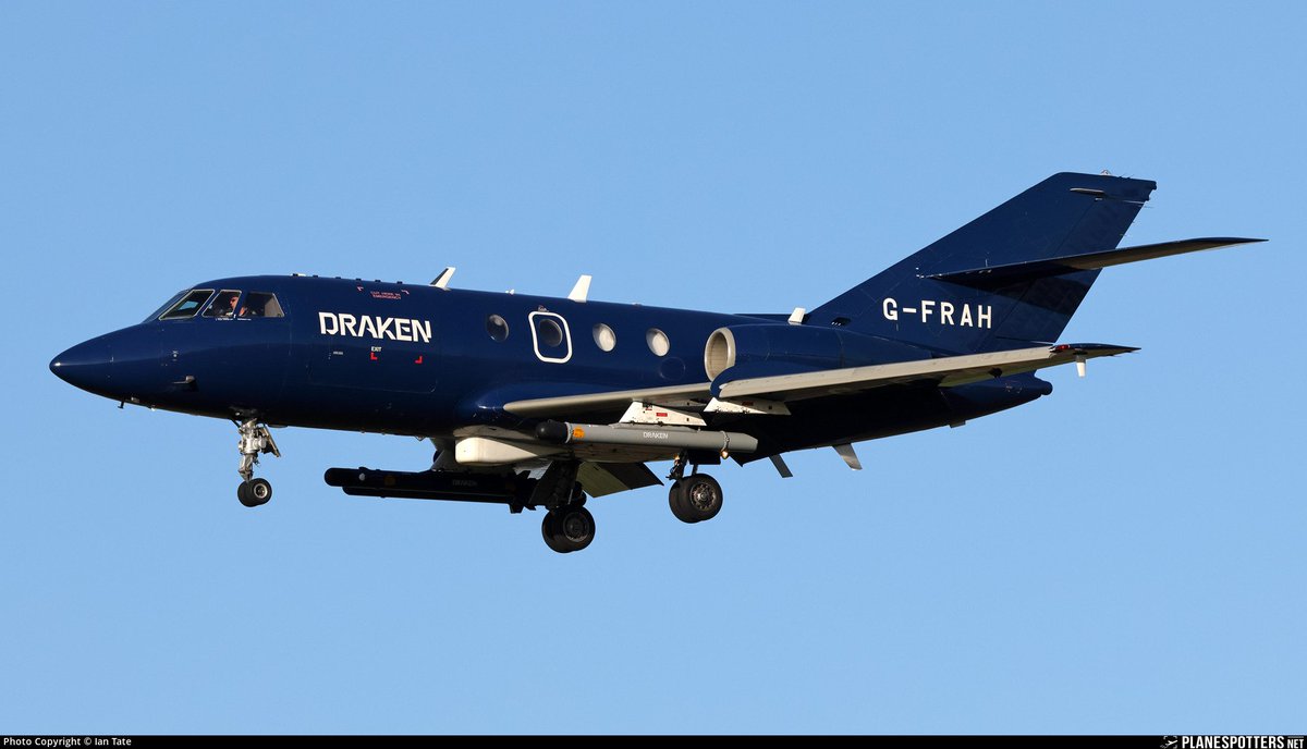 ArmchairAdml's tweet image. #RAF Royal Air Force - NATO Air Policing / (Practice) Quick Reaction Alert 🚨

Eurofighter Typhoon FGR.4 1x
#43C781 ZK358 - RIGID 12

Dassaut Falcon 200 1x
#4009CA G-FRAH - FRA 89

Practice QRA this afternoon, RIGID 12 airborne from RAF Coningsby to intercept Draken Aviation FRA