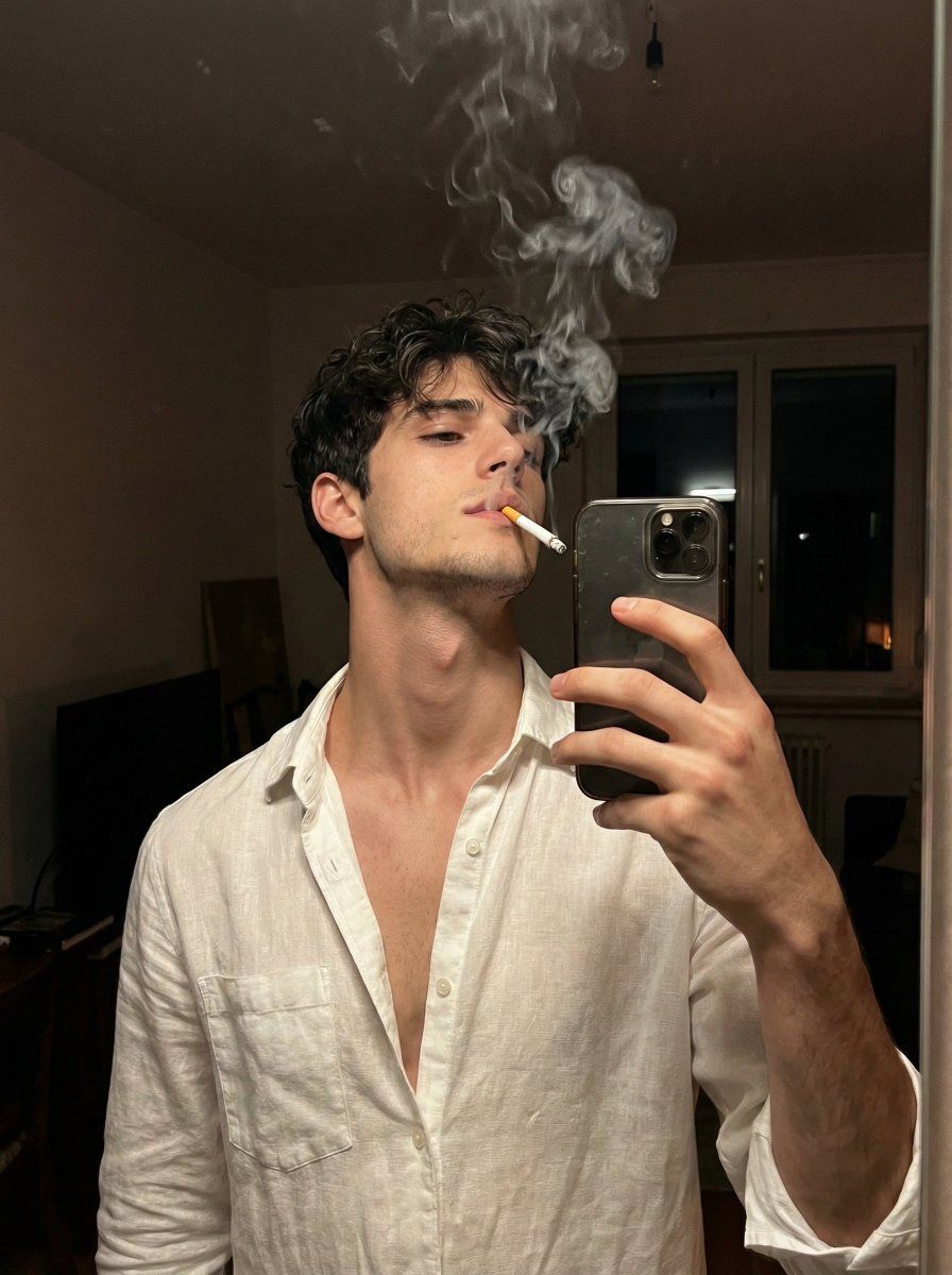 harboriis's tweet image. Nano Banana Pro on @SocialSight 

Create a photo without altering facial features. A realistic vertical mirror selfie of the man in the original image, preserving his facial features and personality.

Focus on facial details, skin texture.

He is wearing an unbuttoned white linen