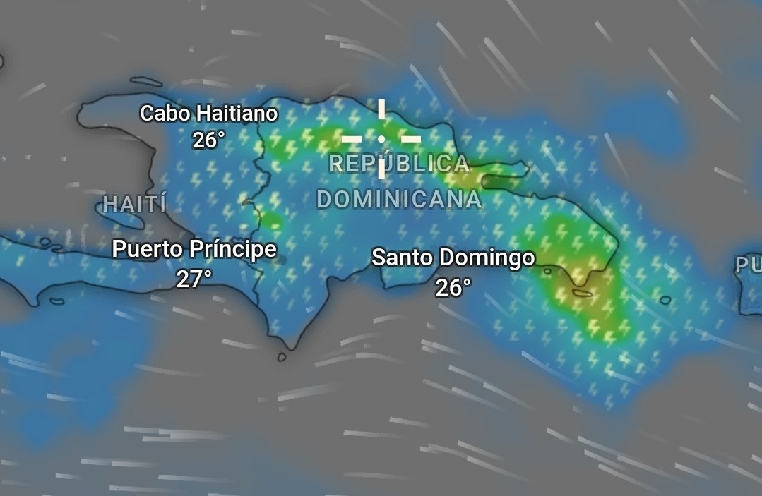 TemporadaCiclon's tweet photo. ⚠️ADVERTENCIA ⚠️ 
Continuaremos con los fuertes aguaceros y tormentas eléctricas sobre la República Dominicana, especialmente en el Norte, Centro, Noreste y Este. https://t.co/dbXyATkCiD