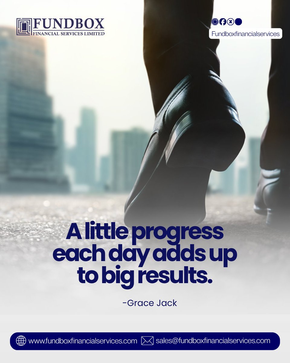 FundboxFSL's tweet photo. Little daily progress builds
consistency and is proof of commitment, your tool for
achieving big wins.
#finances #financialservices #loan #fundbox #financial https://t.co/8mVltY6VcP
