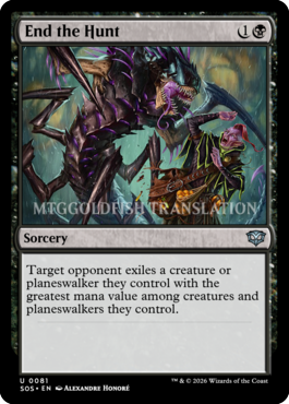 MTGGoldfish's tweet image. A two mana exiling edict that always hits the most expensive thing is interesting! More previews at mtgpreviews.com/SOS

Source: facebook.com/MagicTheGather…
🎨: @ahonoreart