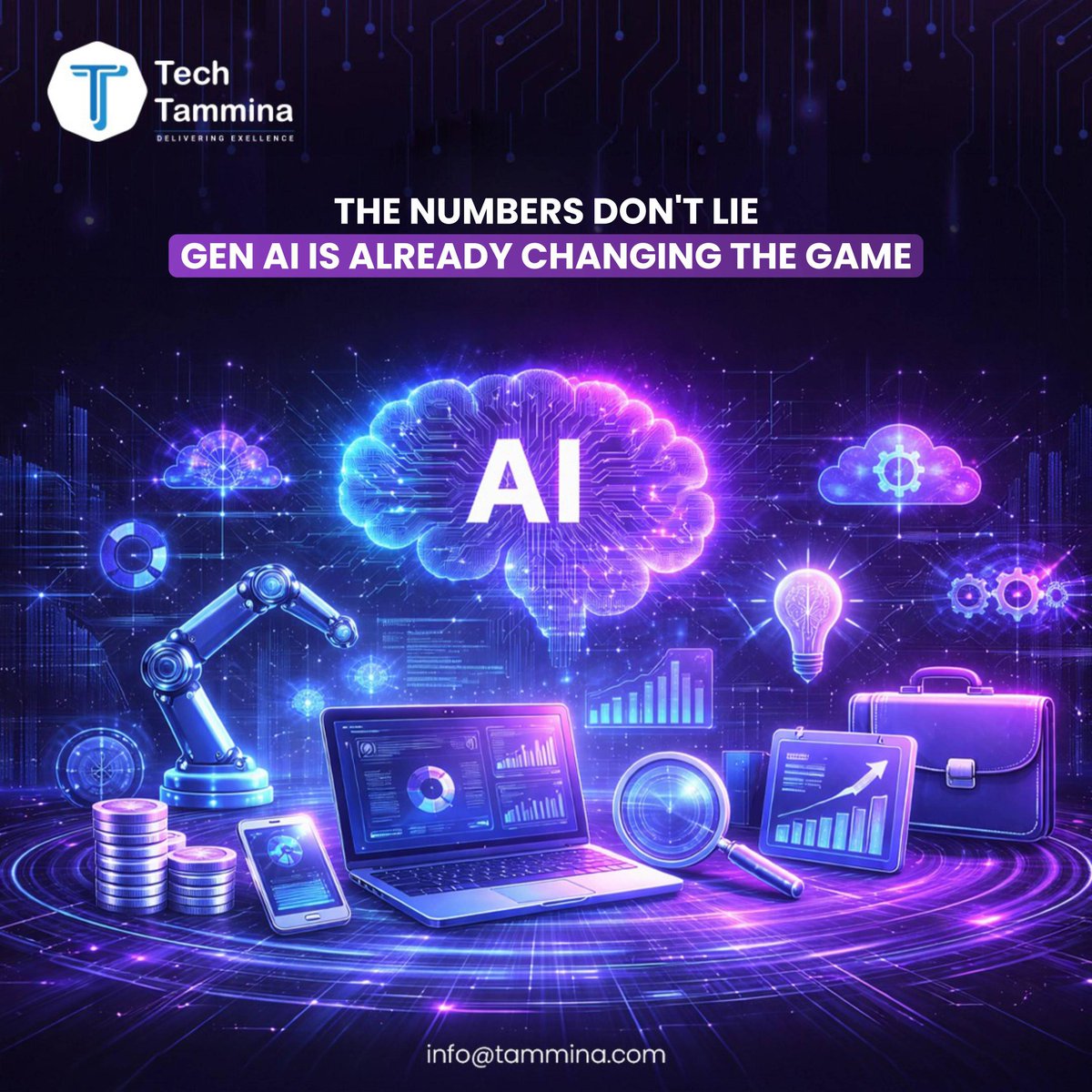 TechTamminaLLC's tweet photo. Gen AI = the new normal

• 40% faster decisions
• 30% lower costs
• 3x better content

AI is rebuilding business.
Are you still on yesterday’s engine?

👉 https://t.co/grkmcqsXhS

#GenAI #AIStrategy #DigitalTransformation https://t.co/frGMD9suf0
