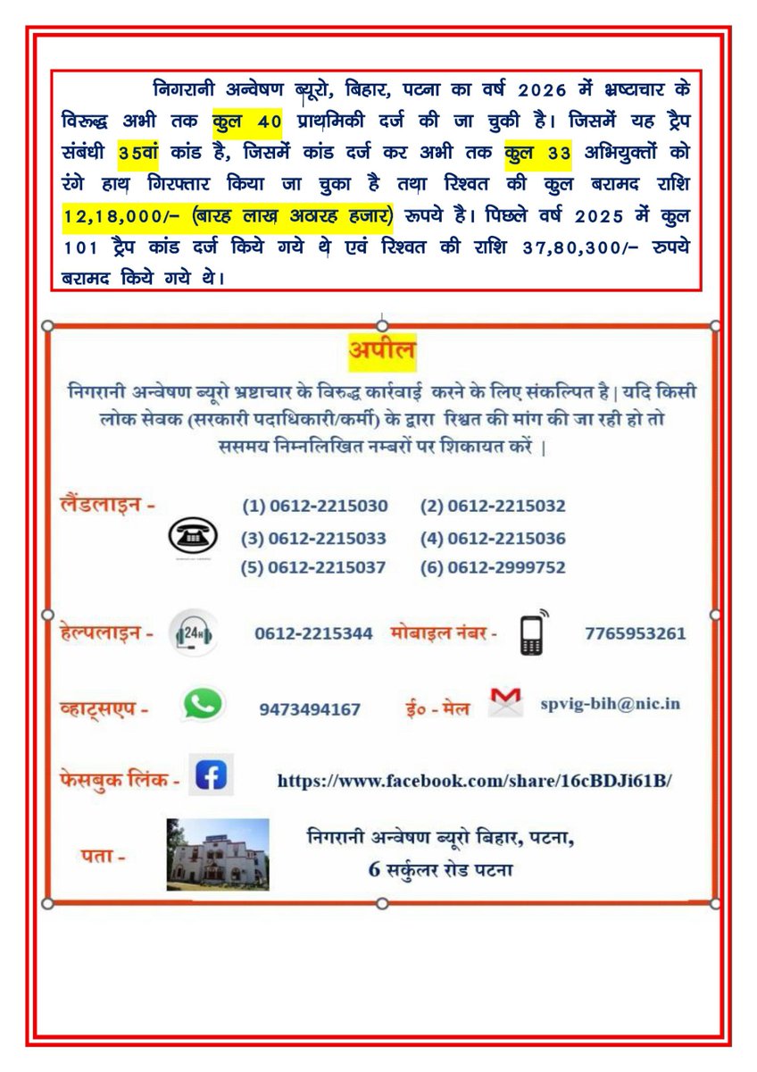 Vigilance Department Bihar tweet media