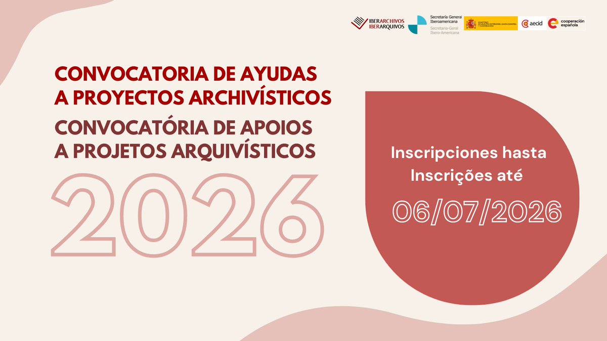 ¡Noticias para el mundo de los Archivos!
anabadmurcia.org/noticias-archi…

- Lugar y fecha del II Congreso Nacional de Archivos: Córdoba,  29-30 de octubre de 2026. Sigue la información: #2CNA y <a href="/ArchivosEst/">Archivos Estatales</a> 

- Ayudas <a href="/Iberarchivos/">Iberarchivos - Iberarquivos</a> a proyectos archivísticos +Info: iberarchivos.org/2026/04/convoc…