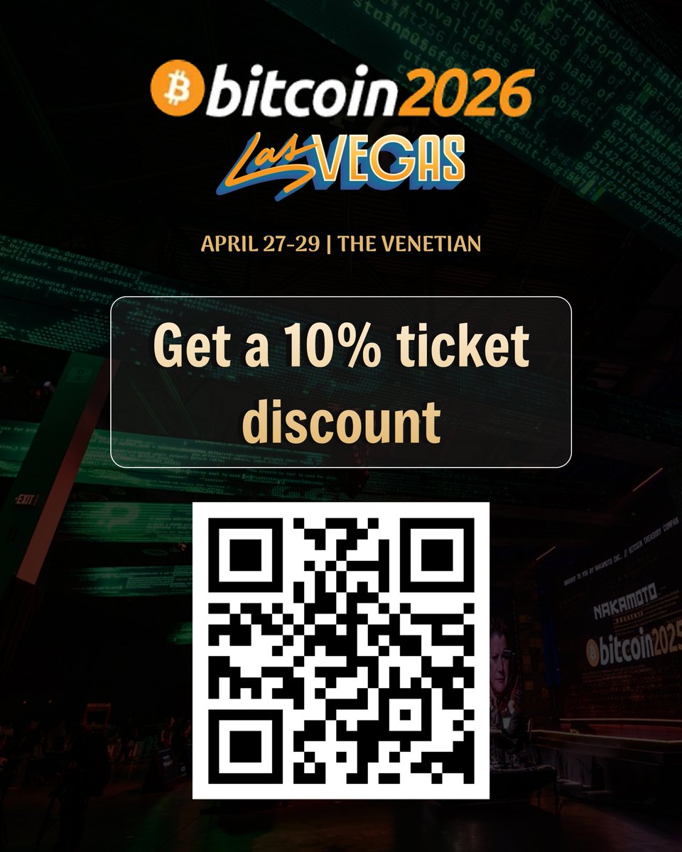 RNS_global's tweet photo. Bitcoin 2026 Las Vegas

As part of the https://t.co/DfAGzubb56 community, you get a 10% ticket discount  
👉 https://t.co/s4FP1JQDgn

April 27–29 | The Venetian 
Limited slots only https://t.co/RNp3yjlI19