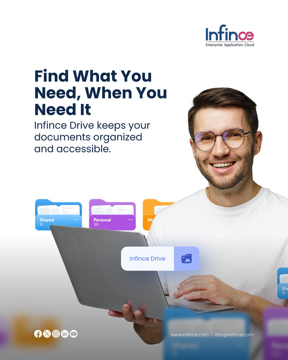 Easily access the files you need without searching through clutter.
Infince Drive keeps your documents organized in structured folders with quick search, secure storage, and instant sharing.

Keep your files organized with infince.com

#Infince #InfinceDrive