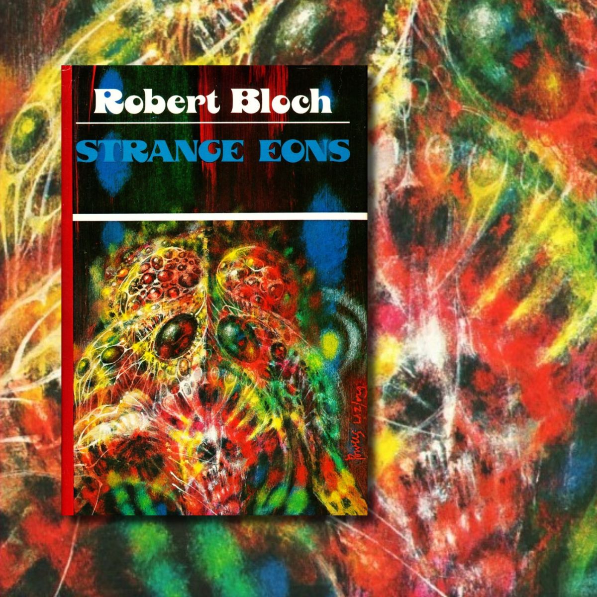 HorrorPaperback's tweet image. Richard Powers' cover art for the 1978 Whispers Press edition of Robert Bloch's Strange Eons.

#horror #horrorart #horrorcommunity #horrorfam #cthulhu
