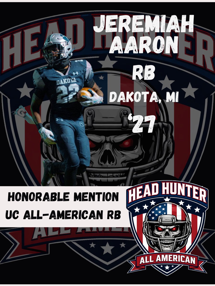 CoachZackGoodFB's tweet photo. Head Hunter All-American Underclassmen RBs cont:

3rd: @IyenAddison '27 Middleburg, FL
@Ahmad_04_King '28 Buford, GA

HM: @Kolten_Kendall '27 Moscow, ID
@jeramiahda '27 Dakota, MI
@roscoe_dean2 '27 Hampshire, WV
@symcbeath_2 St. Joseph, MS https://t.co/bzVlPNgrDw