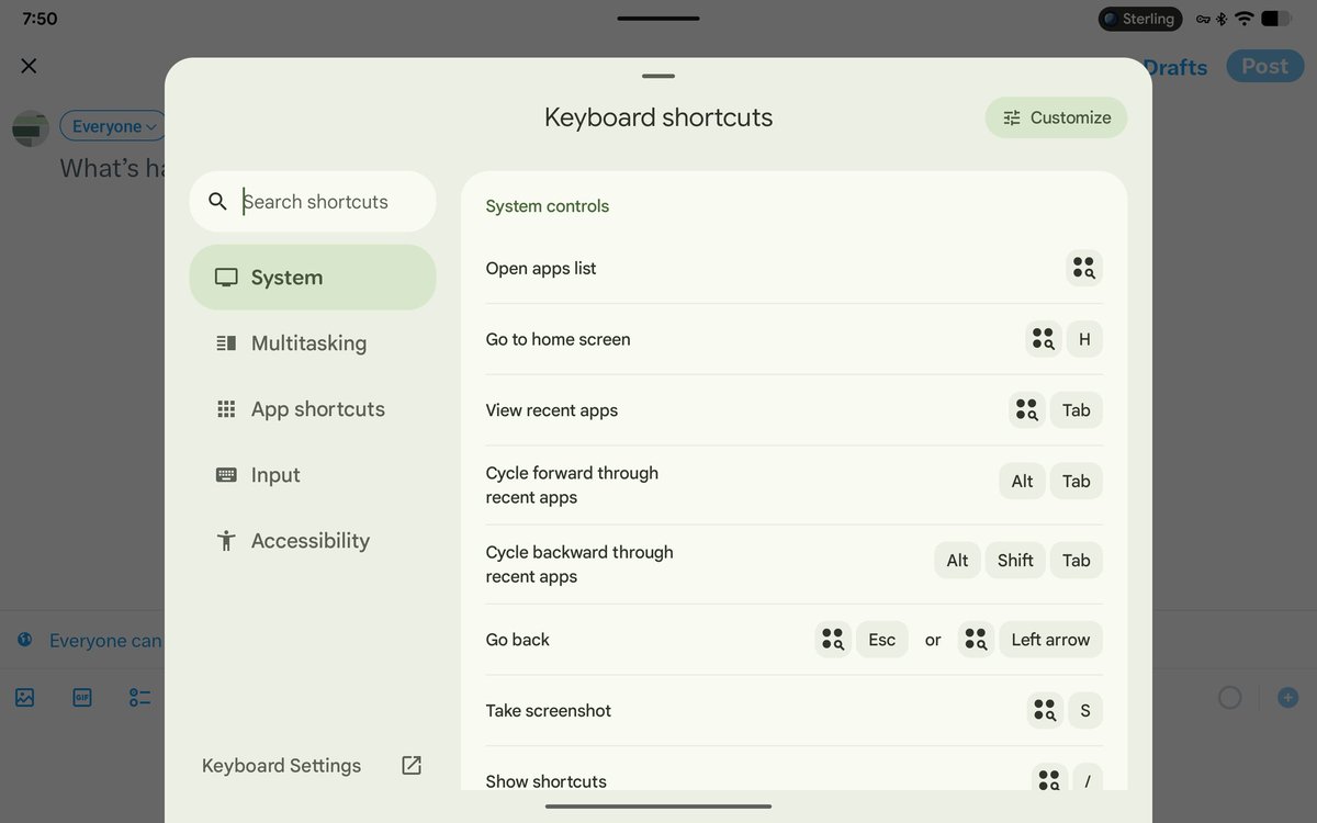 GreenShades9's tweet image. Hi Mishaal @MishaalRahman,

Regarding your recent Tweet about blur, please remember to add it to the keyboard shortcuts menu, especially in #AluminiumOS. 

I love blur in #Material3Expressive 🔥

#PixelTablet