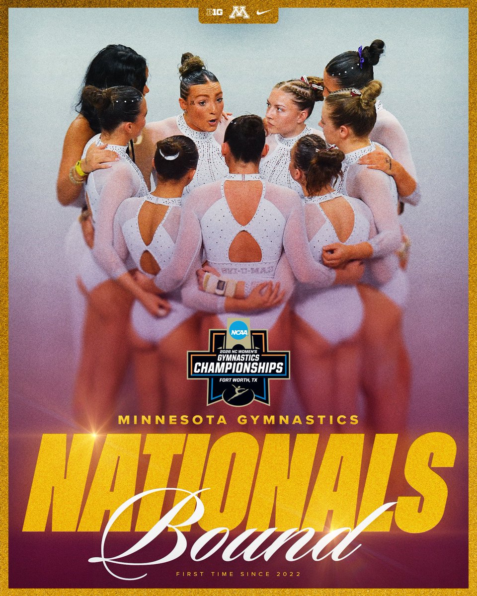GopherWGym's tweet photo. Next week we are nationals bound 👀

We will start on beam and compete in the night session against No. 1 Oklahoma, No. 4 UCLA and No. 9 Arkansas!

Tune in at 8 p.m. CT on @espn2.

#Team52 | #AnchoredDown https://t.co/ugCFcDYfWc